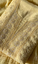 Load image into Gallery viewer, Women's Lakhnavi Handcrafted Mul Chanderi Unstitched Kurta And Dupatta Set - HONC0280842