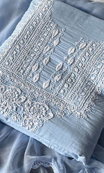 Load image into Gallery viewer, Women's Lakhnavi Handcrafted Unstitched Cotton Chikankari Suit Material - HONC0317010