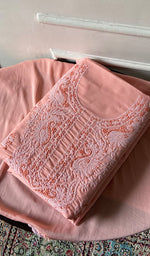 Load image into Gallery viewer, Women's Lakhnavi Handcrafted Unstitched Cotton Chikankari Suit Material - HONC0364003