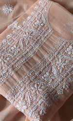 Load image into Gallery viewer, Women's Lakhnavi Handcrafted Kota Cotton Unstitched Kurta And Dupatta Set- HONC0318738