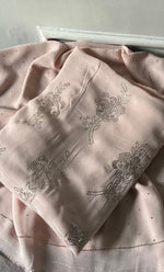 Load image into Gallery viewer, Women's Lucknowi Handcrafted Viscose Georgette Unstitched Chikankari Suit Material - HONC0336840