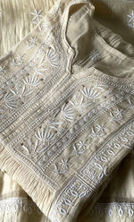 Load image into Gallery viewer, Women's Lakhnavi Handcrafted Mul Chanderi Semi-Stitched Kurta And Dupatta Set - HONC0281947