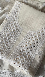 Load image into Gallery viewer, Women's Lakhnavi Handcrafted Mul Chanderi Unstitched Kurta And Dupatta Set - HONC0279324