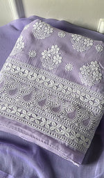 Load image into Gallery viewer, Women's Lakhnavi Handcrafted Cotton Chikankari Suit Material - HONC0274445