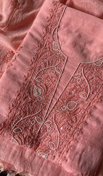 将图像加载到图库查看器中, Yasmin Women's Lakhnavi Handcrafted Mul Chanderi Chikankari Full Suit Material - HONC0255320