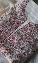 Load image into Gallery viewer, Women's Lakhnavi Handcrafted Maheshwari Mul Chanderi UnStitched Kurta And Dupatta Set - HONC0288346