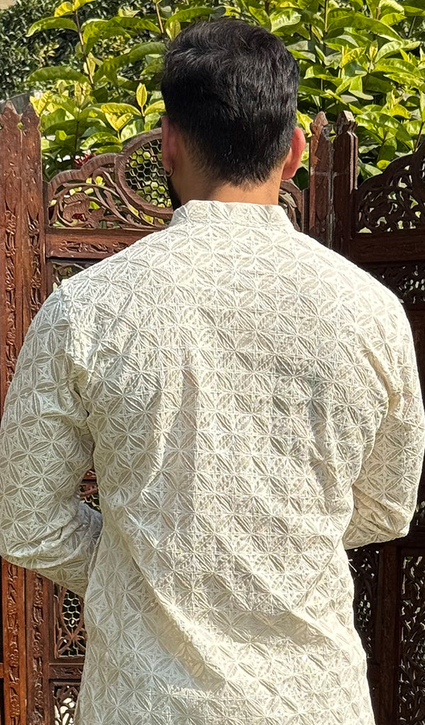 Men's Faux-Georgette Hakoba Kurta - HONC0266683