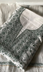 Load image into Gallery viewer, Titlee Women's Lakhnavi Handcrafted Unstitched Mul Chanderi Kurta And Dupatta Set - HONC0260939