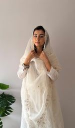 Load image into Gallery viewer, Women's Lucknowi Handcrafted Pure Organza Silk Chikankari Dupatta - HONC0380139