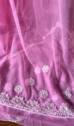 将图像加载到图库查看器中, Samaira Women's Lucknowi Handcrafted Faux-Georgette Chikankari Saree - HONC0223875