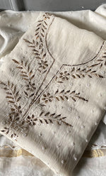 Load image into Gallery viewer, Women's Lakhnavi Handcrafted Mul Chanderi Unstitched Kurta And Dupatta Set- HONC0311946