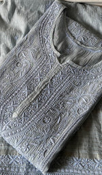 将图像加载到图库查看器中, Women's Lakhnavi Handcrafted Mul Chanderi Semi - Stitched Kurta And Dupatta Set - HONC0359797