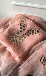 将图像加载到图库查看器中, Alfia Women's Lakhnavi Handcrafted Pure Organza Chikankari Unstitched Kurta And Dupatta Set- HONC0786056