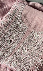 Load image into Gallery viewer, Women's Lakhnavi Handcrafted Mul Chanderi Unstitched Kurta And Dupatta Set - HONC0310609