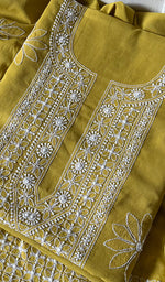 将图像加载到图库查看器中, Hera Women's Lakhnavi Handcrafted Cotton Chikankari Suit Material - HONC0275055