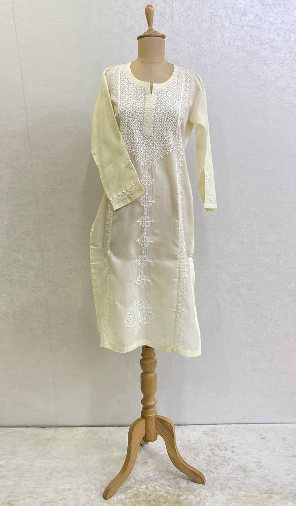 Zoyaa Women's Lucknowi Handcrafted Cotton Chikankari Kurti - HONC0164379