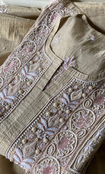 Load image into Gallery viewer, Women's Lakhnavi Handcrafted Tissue Chanderi Semi - stitched Kurta And Dupatta Set - HONC0297195