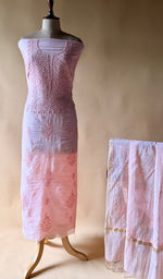 Load image into Gallery viewer, Pure Mul Chanderi Chikankari 3 Pc Unstitched Suit Set