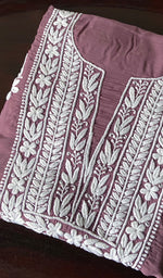 将图像加载到图库查看器中, Simran Women's Lakhnavi Handcrafted Modal Cotton Chikankari Unstitched Kurti Fabric - HONC0261067