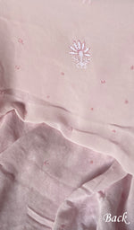 Load image into Gallery viewer, Women's Lakhnavi Handcrafted Pure Silk Georgette Chikankari Suit Material - HONC0187291