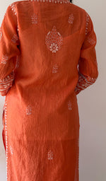 将图像加载到图库查看器中, Women's Lucknowi Handcrafted Mul Chanderi Stitched Chikankari Kurta And Plazzo Set- HONC0378824