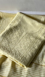 将图像加载到图库查看器中, Women's Lakhnavi Handcrafted Mul Chanderi Chikankari Full Suit Material - HONC0282296