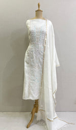 Load image into Gallery viewer, Women's Lakhnavi Handcrafted Mul Chanderi Kurta And Dupatta Set - HONC0176128
