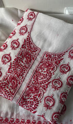 将图像加载到图库查看器中, Women's Lakhnavi Handcrafted Mul Chanderi Unstitched Kurta And Dupatta Set - HONC0284791