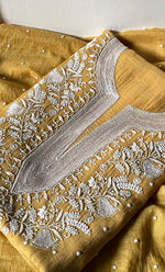 Load image into Gallery viewer, Navedaa Women's Lakhnavi Handcrafted Mul Chanderi UnStitched Kurta And Dupatta Set - HONC0318600