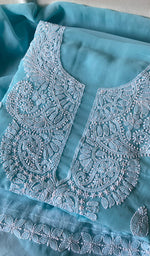 将图像加载到图库查看器中, Women's Lucknowi Handcrafted Faux-Georgette Chikankari Suit Material - HONC0263019