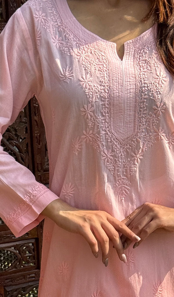 Mehreen Women's Lucknowi Handcrafted Cotton Chikankari Kurti - HONC0204309