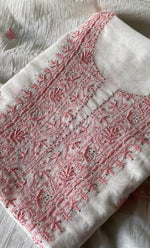 Load image into Gallery viewer, Women's Lakhnavi Handcrafted Unstitched Mul Chanderi Kurta And Dupatta Set - HONC0267155