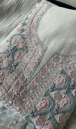 将图像加载到图库查看器中, Women's Lakhnavi Handcrafted Mul Chanderi Unstitched Kurta And Dupatta Set - HONC0279817