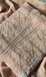 Load image into Gallery viewer, Women's Lakhnavi Handcrafted Mul Chanderi Unstitched Kurta And Dupatta Set- HONC0312988