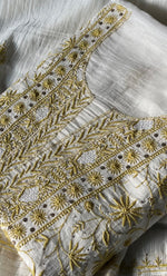 Load image into Gallery viewer, Women's Lakhnavi Handcrafted Maheshwari Mul Chanderi Kurta And Dupatta Set- HONC0278897