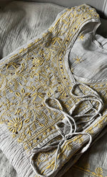 Load image into Gallery viewer, Women's Lakhnavi Handcrafted Mul Chanderi Semi - Stitched Angrakha And Dupatta Set - HONC0284715