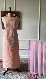 Load image into Gallery viewer, Women's Lakhnavi Handcrafted Cotton Unstitched Chikankari Suit Material - HONC0367381