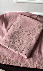 Load image into Gallery viewer, Women's Lakhnavi Handcrafted Mul Chanderi Unstitched Kurta And Dupatta Set - HONC0289416