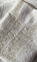 将图像加载到图库查看器中, Women's Lakhnavi Handcrafted  Maheshwari  Mul Chanderi Unstitched Kurta And Dupatta Set - HONC0312963