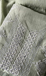 Load image into Gallery viewer, Women's Lakhnavi Handcrafted Maheshwari Mul Chanderi UnStitched Kurta And Dupatta Set - HONC0301247