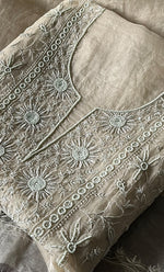 将图像加载到图库查看器中, Women's Lakhnavi Handcrafted Pure Organza Chikankari Unstitched Kurta And Dupatta Set- HONC0319969