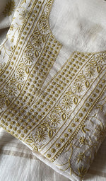 将图像加载到图库查看器中, Women's Lakhnavi Handcrafted Maheshwari Mul Chanderi Kurta And Dupatta Set - HONC0267215