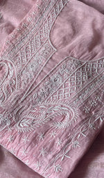 将图像加载到图库查看器中, Women's Lakhnavi Handcrafted Mul Chanderi Semi - Stitched Kurta And Dupatta Set - HONC0277646