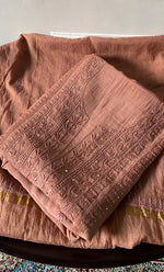 Load image into Gallery viewer, Women's Lakhnavi Handcrafted Mul Chanderi Unstitched Chikankari Full Suit Material - HONC0324502