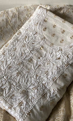 将图像加载到图库查看器中, Women's Lakhnavi Handcrafted Mul Chanderi Unstitched Kurta And Dupatta Set - HONC0341043