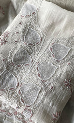 将图像加载到图库查看器中, Women's Lakhnavi Handcrafted Unstitchd Mul Chanderi Kurta And Dupatta Set - HONC0319482