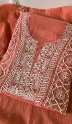 将图像加载到图库查看器中, Women's Lakhnavi Handcrafted Mul Chanderi Kurta And Dupatta Set - HONC0199241