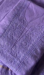 将图像加载到图库查看器中, Women's Lakhnavi Handcrafted Mul Chanderi Unstitched Chikankari Full Suit Material - HONC0328105