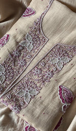 将图像加载到图库查看器中, Women's Lakhnavi Handcrafted Mul Chanderi Unstitched Kurta And Dupatta Set - HONC0295615