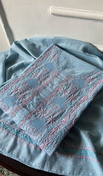 Load image into Gallery viewer, Women's Lucknowi Handcrafted Semi -Stitched Chanderi Silk Chikankari Full Suit Material - HONC0269962